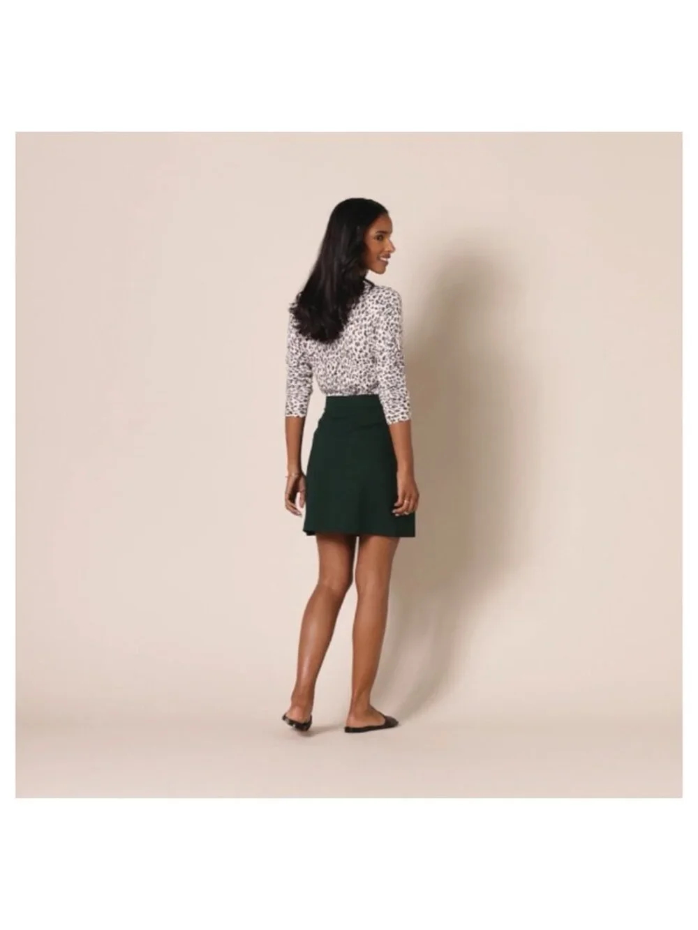 Women's Ponte Knit Pull-On A-Line Mini Skirt Flared Waistband